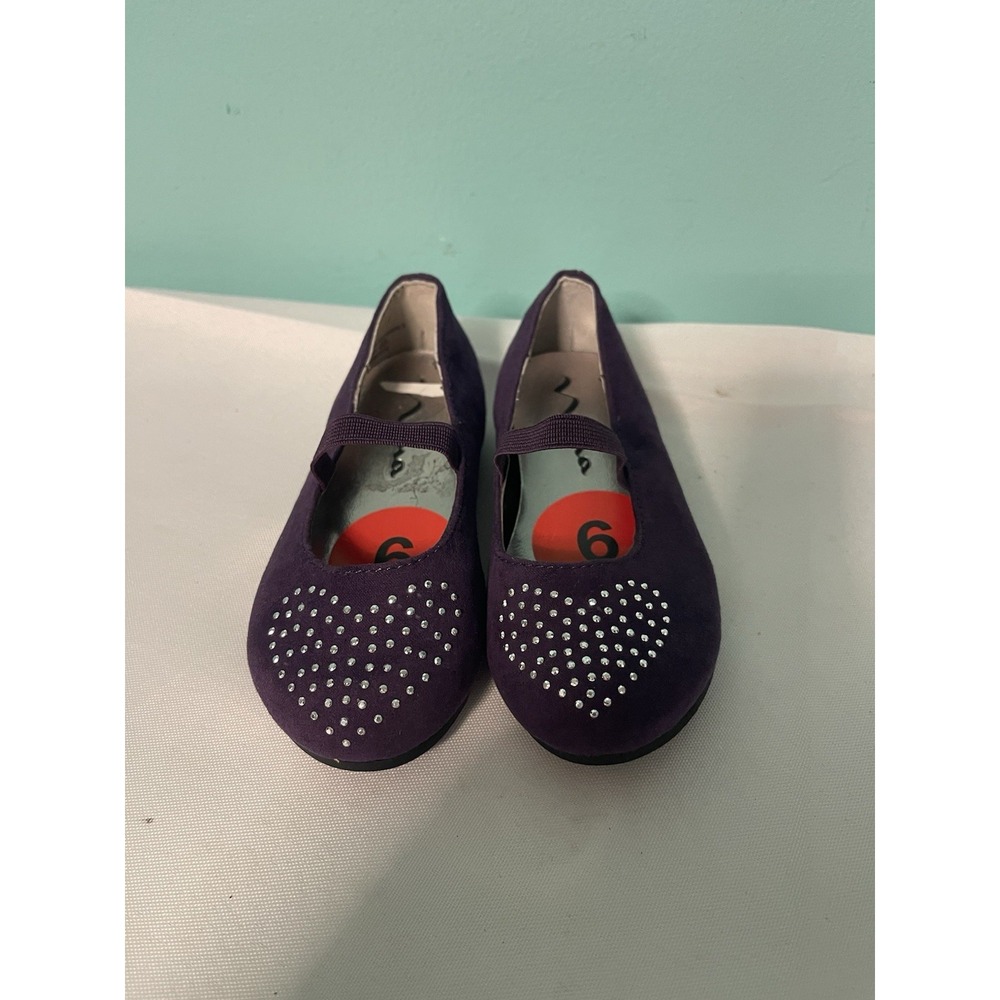 NINA Suede Brown‎ Glitter BALLET FLAT DRESS SHOES Big Girl Size 6 New